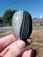 Black Stripe Agate & Quartz Palm Stones