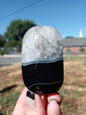 Black Stripe Agate & Quartz Palm Stones