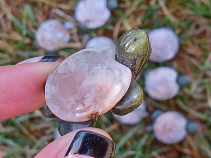 Sakura Flower Agate Turtles